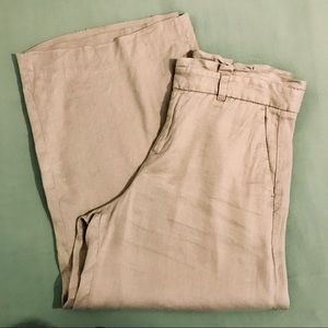 Banana Republic Khaki High Waisted Wide Leg  Pants